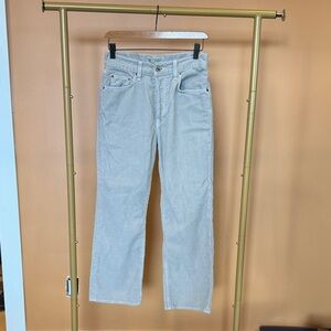 Hey Gang High-Rise Corduroy Pants in Light Gray